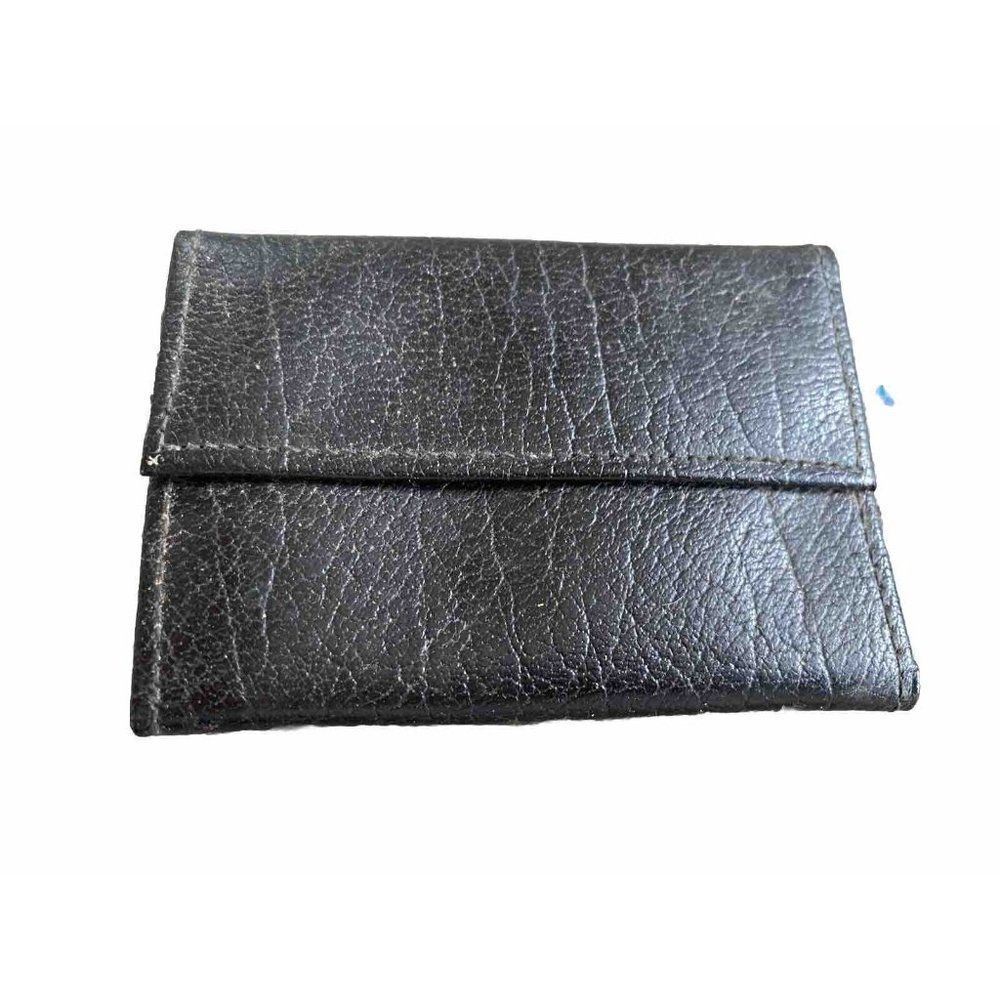 Vintage Wallet Mens Unisex Mac Phergus Black Leather Key Buffalo Calf